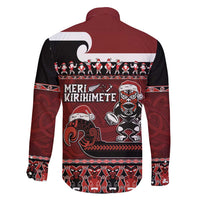 New Zealand Christmas Family Matching Off Shoulder Maxi Dress and Hawaiian Shirt Meri Kirihimete Aotearoa Warrior on Waka with Maori Art Tattoo LT03 - Polynesian Pride