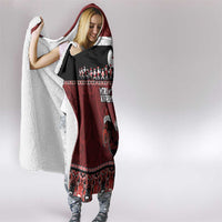 New Zealand Christmas Hooded Blanket Meri Kirihimete Aotearoa Warrior on Waka with Maori Art Tattoo LT03 - Polynesian Pride