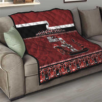 New Zealand Christmas Quilt Meri Kirihimete Aotearoa Warrior on Waka with Maori Art Tattoo LT03 - Polynesian Pride