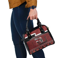 New Zealand Christmas Shoulder Handbag Meri Kirihimete Aotearoa Warrior on Waka with Maori Art Tattoo LT03 - Polynesian Pride