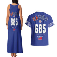 Toa Samoa Rugby Couples Matching Tank Maxi Dress and Hawaiian Shirt Six Eight Five to The World LT03 - Polynesian Pride