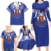 Toa Samoa Rugby Family Matching Long Sleeve Bodycon Dress and Hawaiian Shirt Six Eight Five to The World LT03 - Polynesian Pride