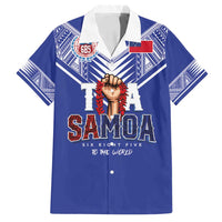 Toa Samoa Rugby Family Matching Off Shoulder Short Dress and Hawaiian Shirt Six Eight Five to The World LT03 Dad's Shirt - Short Sleeve Blue - Polynesian Pride