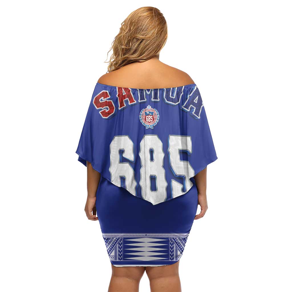 Toa Samoa Rugby Family Matching Off Shoulder Short Dress and Hawaiian Shirt Six Eight Five to The World LT03 - Polynesian Pride