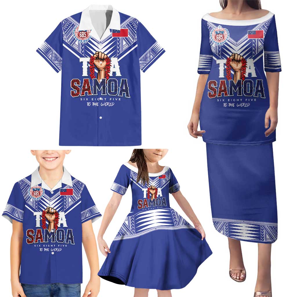 Toa Samoa Rugby Family Matching Puletasi and Hawaiian Shirt Six Eight Five to The World LT03 - Polynesian Pride