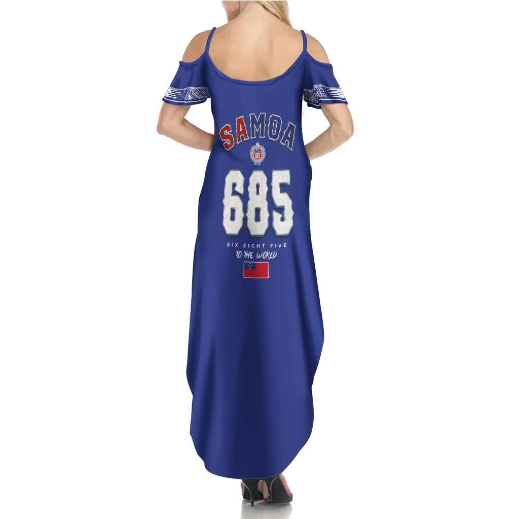 Toa Samoa Rugby Family Matching Summer Maxi Dress and Hawaiian Shirt Six Eight Five to The World LT03 - Polynesian Pride