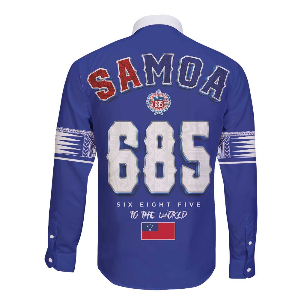 Toa Samoa Rugby Long Sleeve Button Shirt Six Eight Five to The World LT03 - Polynesian Pride