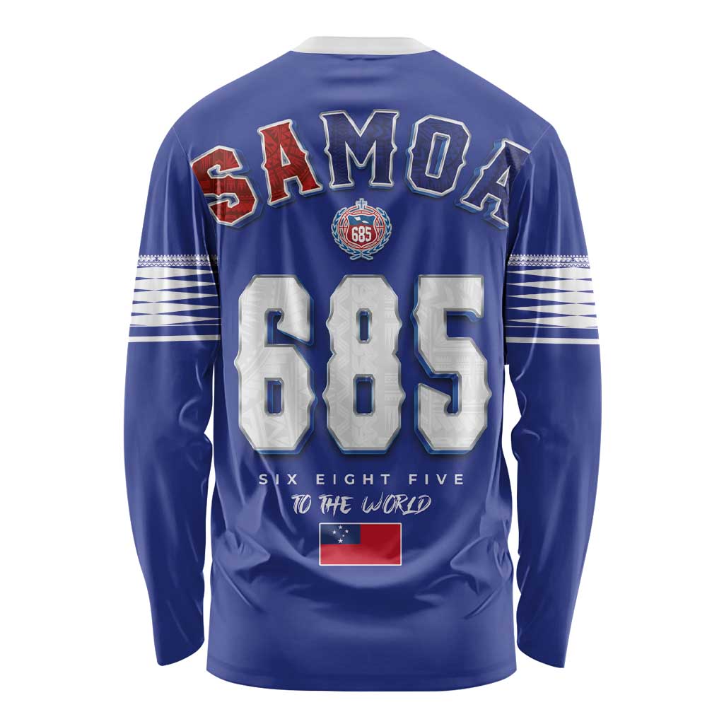 Toa Samoa Rugby Long Sleeve Shirt Six Eight Five to The World LT03 - Polynesian Pride
