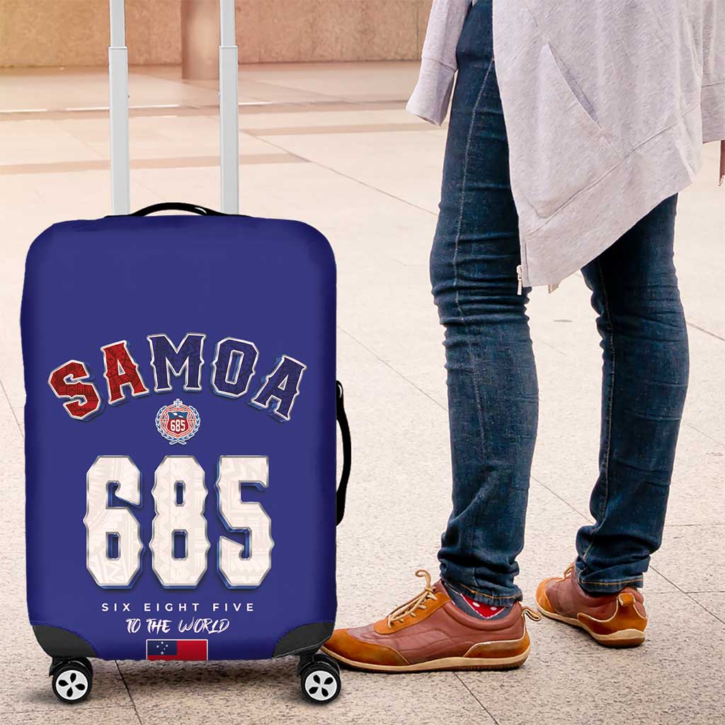 Toa Samoa Rugby Luggage Cover Six Eight Five to The World LT03 Blue - Polynesian Pride