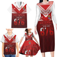 Mate Ma'a Tonga Rugby Family Matching Long Sleeve Bodycon Dress and Hawaiian Shirt Six Seven Six to The World LT03 - Polynesian Pride