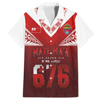 Mate Ma'a Tonga Rugby Family Matching Summer Maxi Dress and Hawaiian Shirt Six Seven Six to The World LT03 Dad's Shirt - Short Sleeve Red - Polynesian Pride