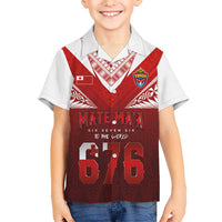 Mate Ma'a Tonga Rugby Kid Hawaiian Shirt Six Seven Six to The World LT03 Kid Red - Polynesian Pride