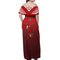 Mate Ma'a Tonga Rugby Off Shoulder Maxi Dress Six Seven Six to The World
