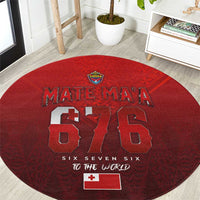 Mate Ma'a Tonga Rugby Round Carpet Six Seven Six to The World LT03 Red - Polynesian Pride