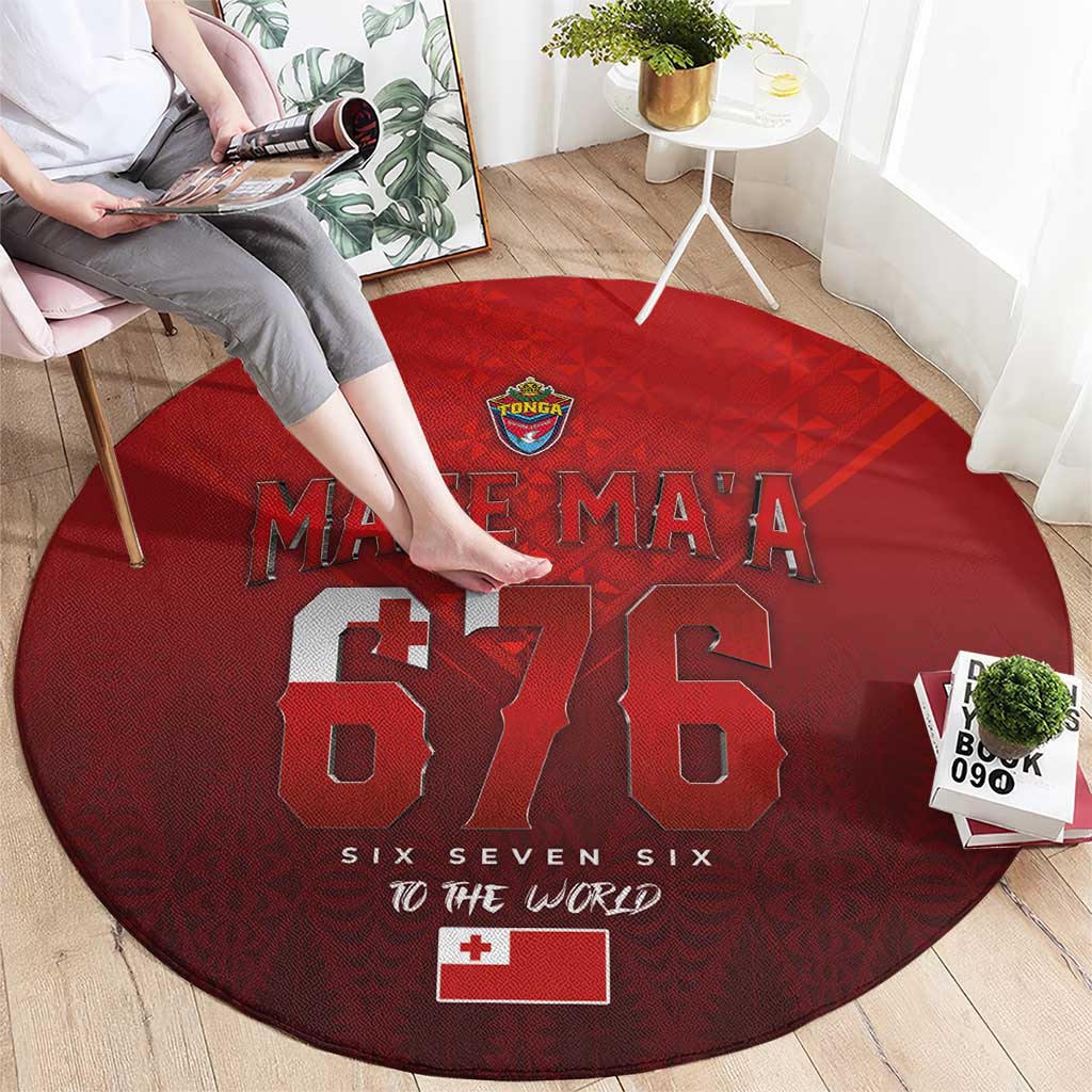 Mate Ma'a Tonga Rugby Round Carpet Six Seven Six to The World LT03 - Polynesian Pride