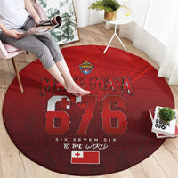 Mate Ma'a Tonga Rugby Round Carpet Six Seven Six to The World LT03 - Polynesian Pride
