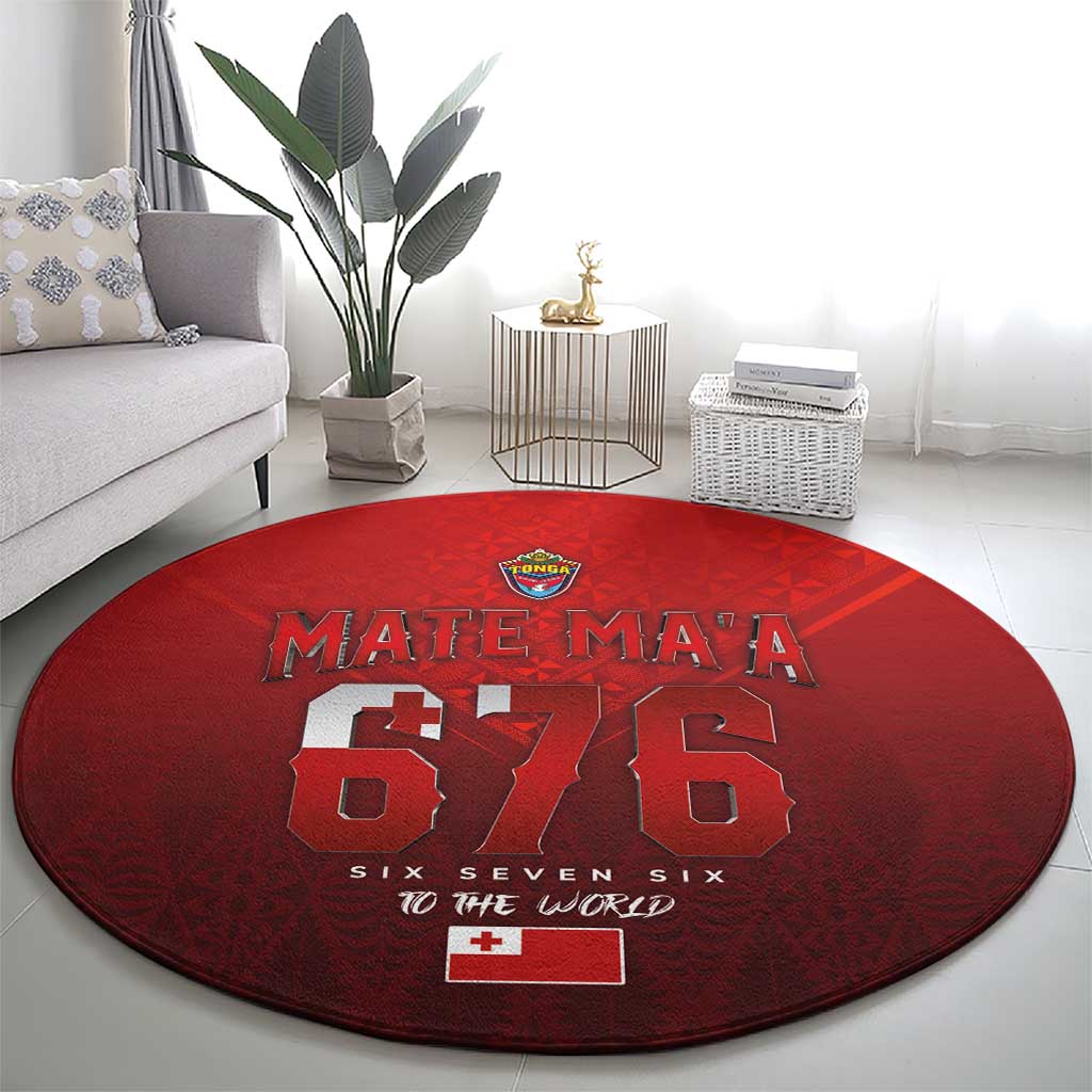 Mate Ma'a Tonga Rugby Round Carpet Six Seven Six to The World LT03 - Polynesian Pride