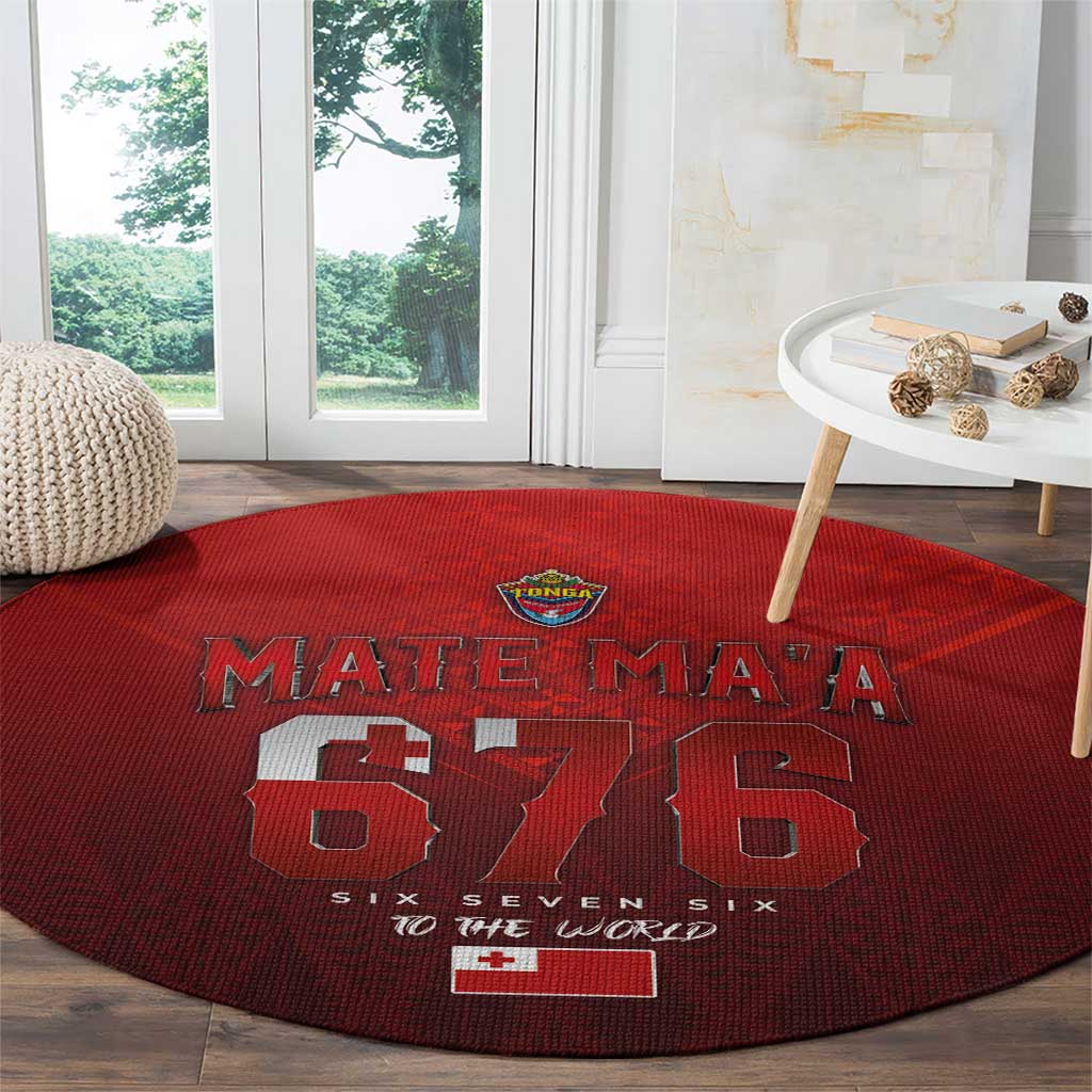 Mate Ma'a Tonga Rugby Round Carpet Six Seven Six to The World LT03 - Polynesian Pride