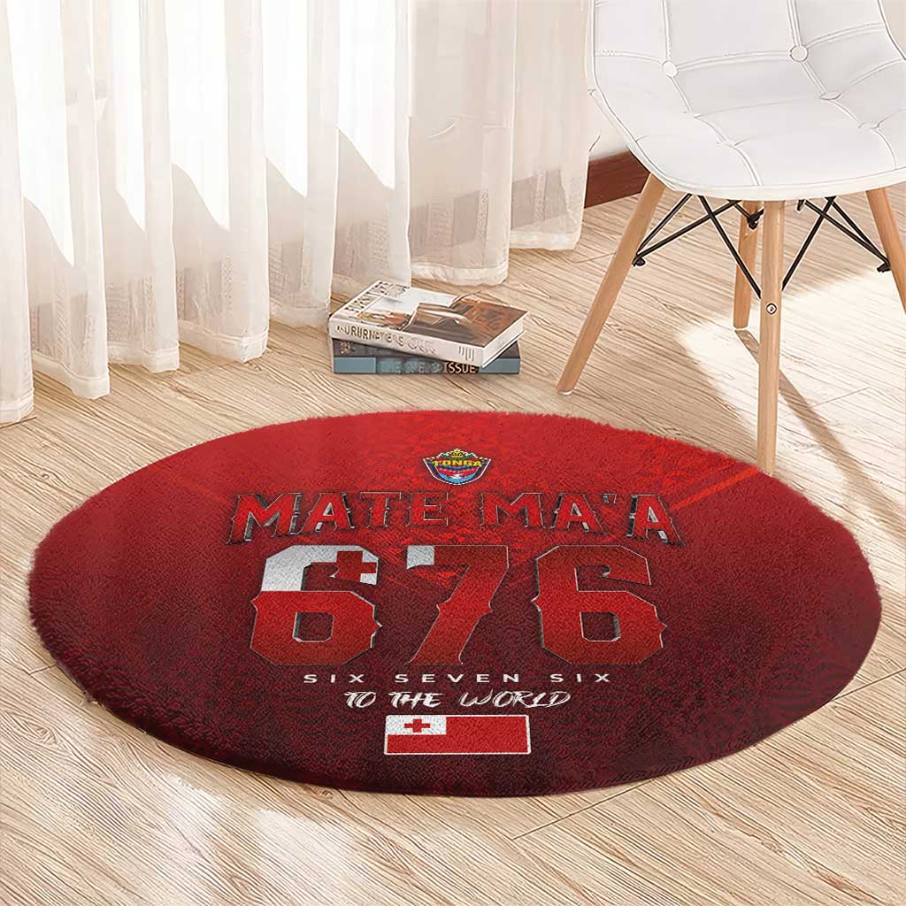 Mate Ma'a Tonga Rugby Round Carpet Six Seven Six to The World LT03 - Polynesian Pride