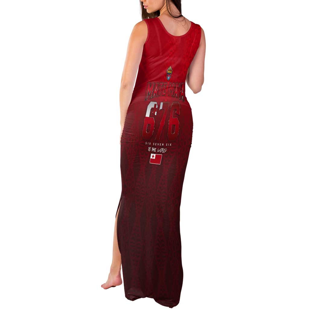 Mate Ma'a Tonga Rugby Tank Maxi Dress Six Seven Six to The World
