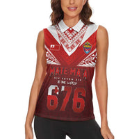 Mate Ma'a Tonga Rugby Women Sleeveless Polo Shirt Six Seven Six to The World LT03 - Polynesian Pride