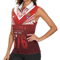 Mate Ma'a Tonga Rugby Women Sleeveless Polo Shirt Six Seven Six to The World LT03 - Polynesian Pride