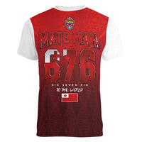 Mate Ma'a Tonga Rugby Women V-Neck T-Shirt Six Seven Six to The World LT03 - Polynesian Pride