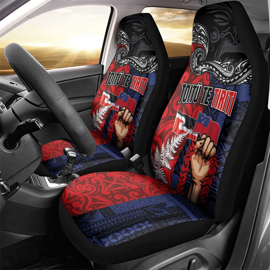 Aotearoa and Samoa Toitu Te Tiriti Car Seat Cover Honour the Treaty - Te Tiriti Is Us LT03 - Polynesian Pride