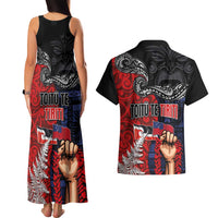 Aotearoa and Samoa Toitu Te Tiriti Couples Matching Tank Maxi Dress and Hawaiian Shirt Honour the Treaty - Te Tiriti Is Us LT03 - Polynesian Pride