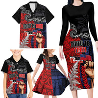 Aotearoa and Samoa Toitu Te Tiriti Family Matching Long Sleeve Bodycon Dress and Hawaiian Shirt Honour the Treaty - Te Tiriti Is Us LT03 - Polynesian Pride