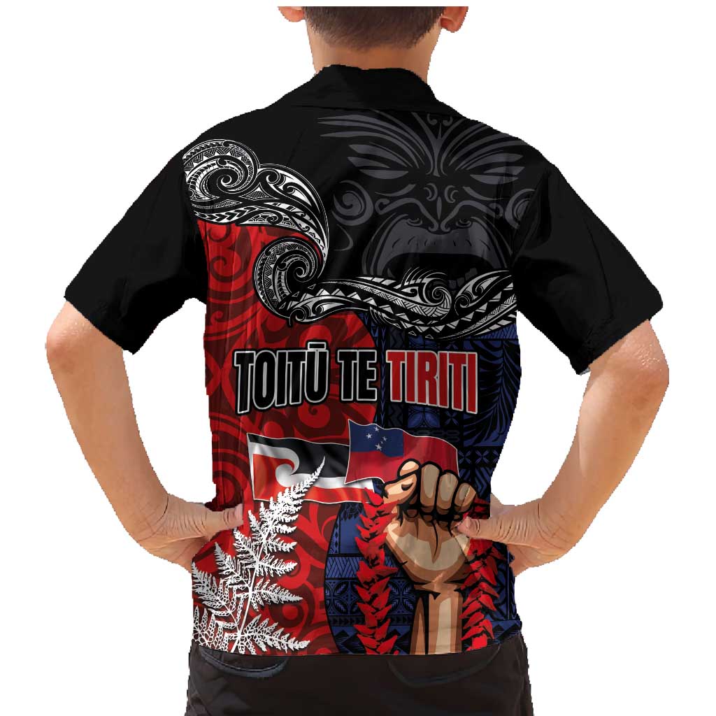 Aotearoa and Samoa Toitu Te Tiriti Family Matching Mermaid Dress and Hawaiian Shirt Honour the Treaty - Te Tiriti Is Us LT03 - Polynesian Pride