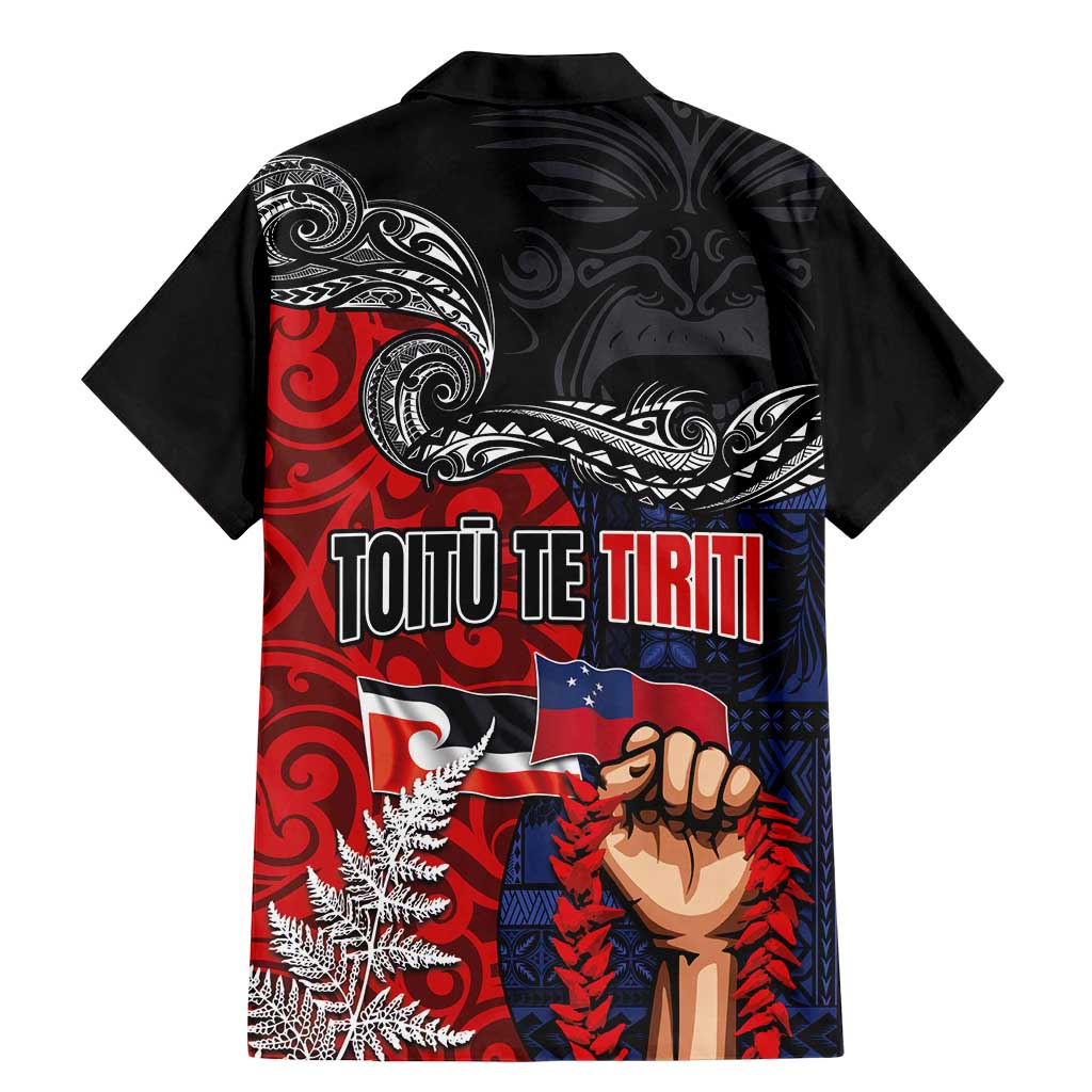 Aotearoa and Samoa Toitu Te Tiriti Family Matching Mermaid Dress and Hawaiian Shirt Honour the Treaty - Te Tiriti Is Us LT03 - Polynesian Pride
