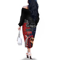 Aotearoa and Samoa Toitu Te Tiriti Family Matching Off The Shoulder Long Sleeve Dress and Hawaiian Shirt Honour the Treaty - Te Tiriti Is Us LT03 - Polynesian Pride