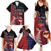 Aotearoa and Samoa Toitu Te Tiriti Family Matching Summer Maxi Dress and Hawaiian Shirt Honour the Treaty - Te Tiriti Is Us LT03 - Polynesian Pride