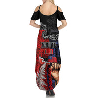 Aotearoa and Samoa Toitu Te Tiriti Family Matching Summer Maxi Dress and Hawaiian Shirt Honour the Treaty - Te Tiriti Is Us LT03 - Polynesian Pride