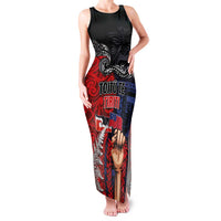 Aotearoa and Samoa Toitu Te Tiriti Family Matching Tank Maxi Dress and Hawaiian Shirt Honour the Treaty - Te Tiriti Is Us LT03 Mom's Dress Black - Polynesian Pride