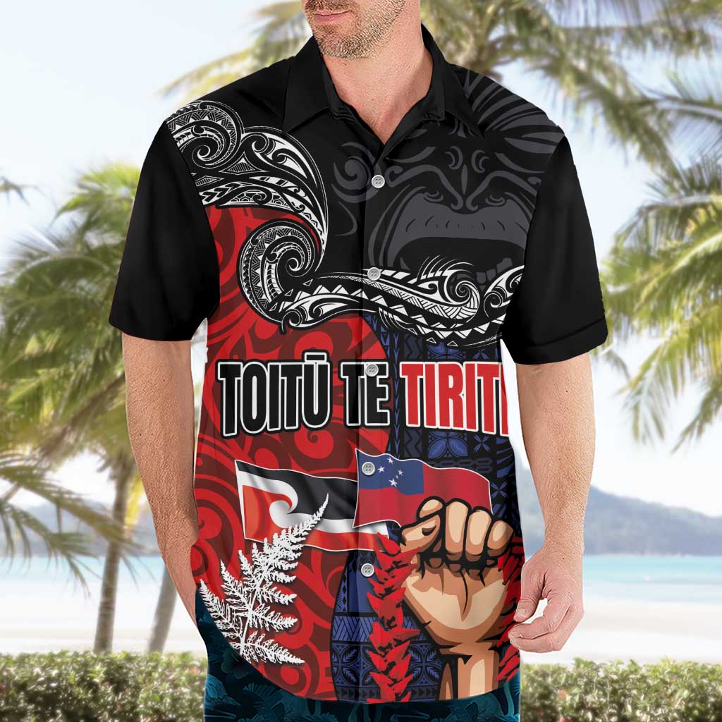 Aotearoa and Samoa Toitu Te Tiriti Hawaiian Shirt Honour the Treaty - Te Tiriti Is Us LT03 - Polynesian Pride