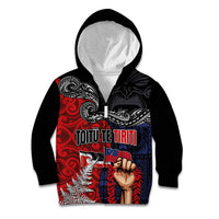 Aotearoa and Samoa Toitu Te Tiriti Kid Hoodie Honour the Treaty - Te Tiriti Is Us LT03 Zip Hoodie Black - Polynesian Pride
