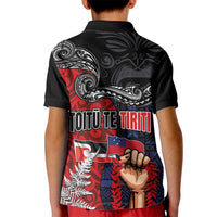 Aotearoa and Samoa Toitu Te Tiriti Kid Polo Shirt Honour the Treaty - Te Tiriti Is Us LT03 - Polynesian Pride