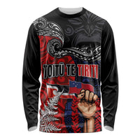 Aotearoa and Samoa Toitu Te Tiriti Long Sleeve Shirt Honour the Treaty - Te Tiriti Is Us LT03 Unisex Black - Polynesian Pride