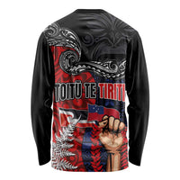 Aotearoa and Samoa Toitu Te Tiriti Long Sleeve Shirt Honour the Treaty - Te Tiriti Is Us LT03 - Polynesian Pride
