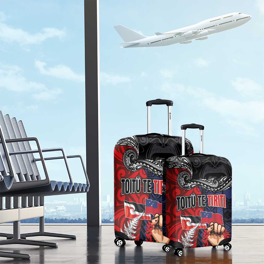 Aotearoa and Samoa Toitu Te Tiriti Luggage Cover Honour the Treaty - Te Tiriti Is Us LT03 - Polynesian Pride
