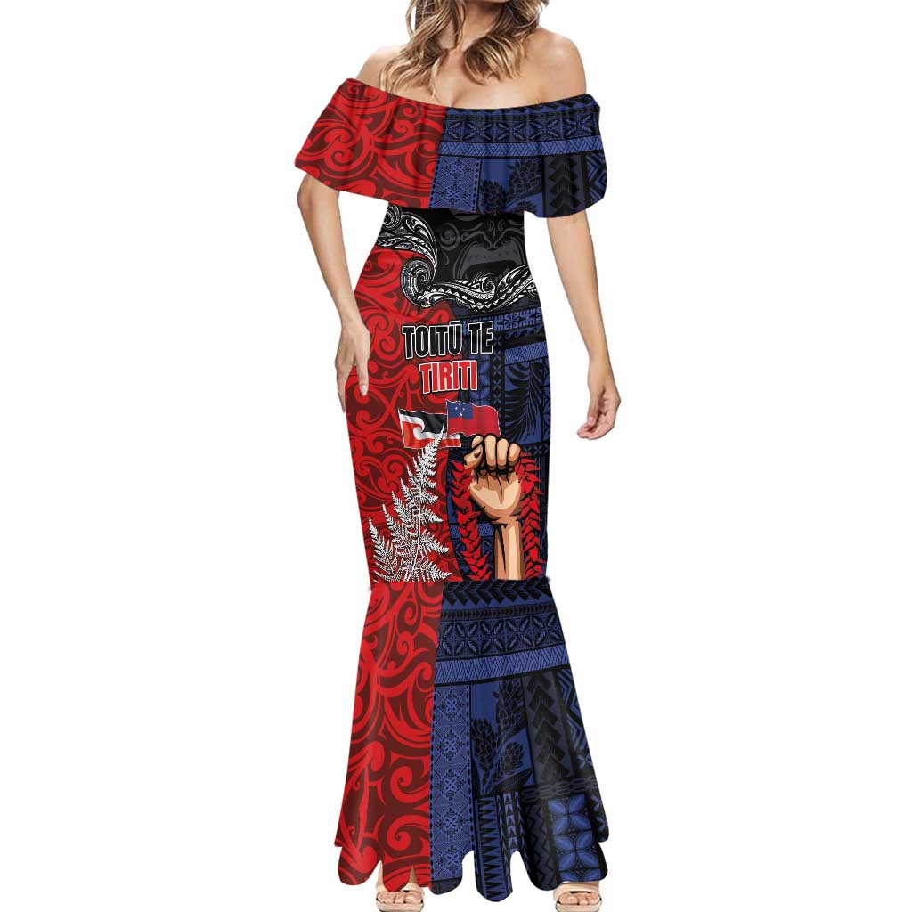 Aotearoa and Samoa Toitu Te Tiriti Mermaid Dress Honour the Treaty - Te Tiriti Is Us LT03 - Polynesian Pride