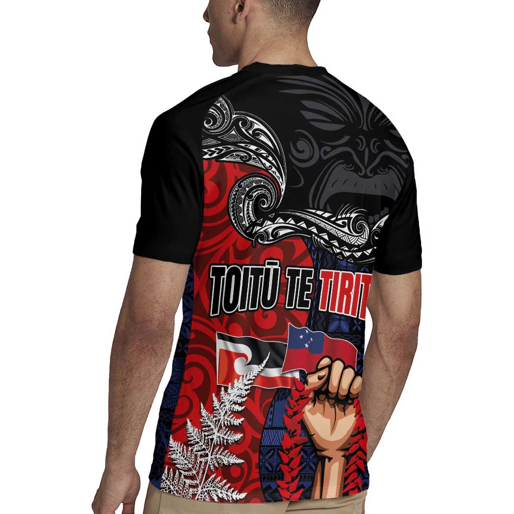 Aotearoa and Samoa Toitu Te Tiriti Rugby Jersey Honour the Treaty - Te Tiriti Is Us LT03 - Polynesian Pride
