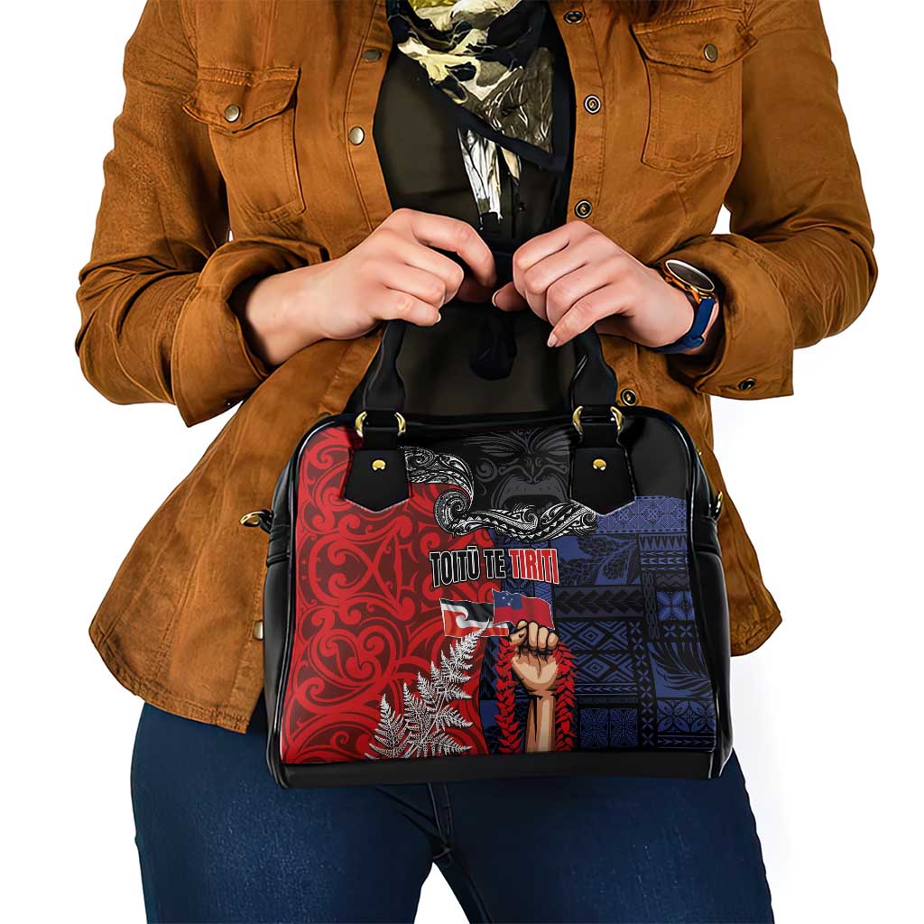 Aotearoa and Samoa Toitu Te Tiriti Shoulder Handbag Honour the Treaty - Te Tiriti Is Us