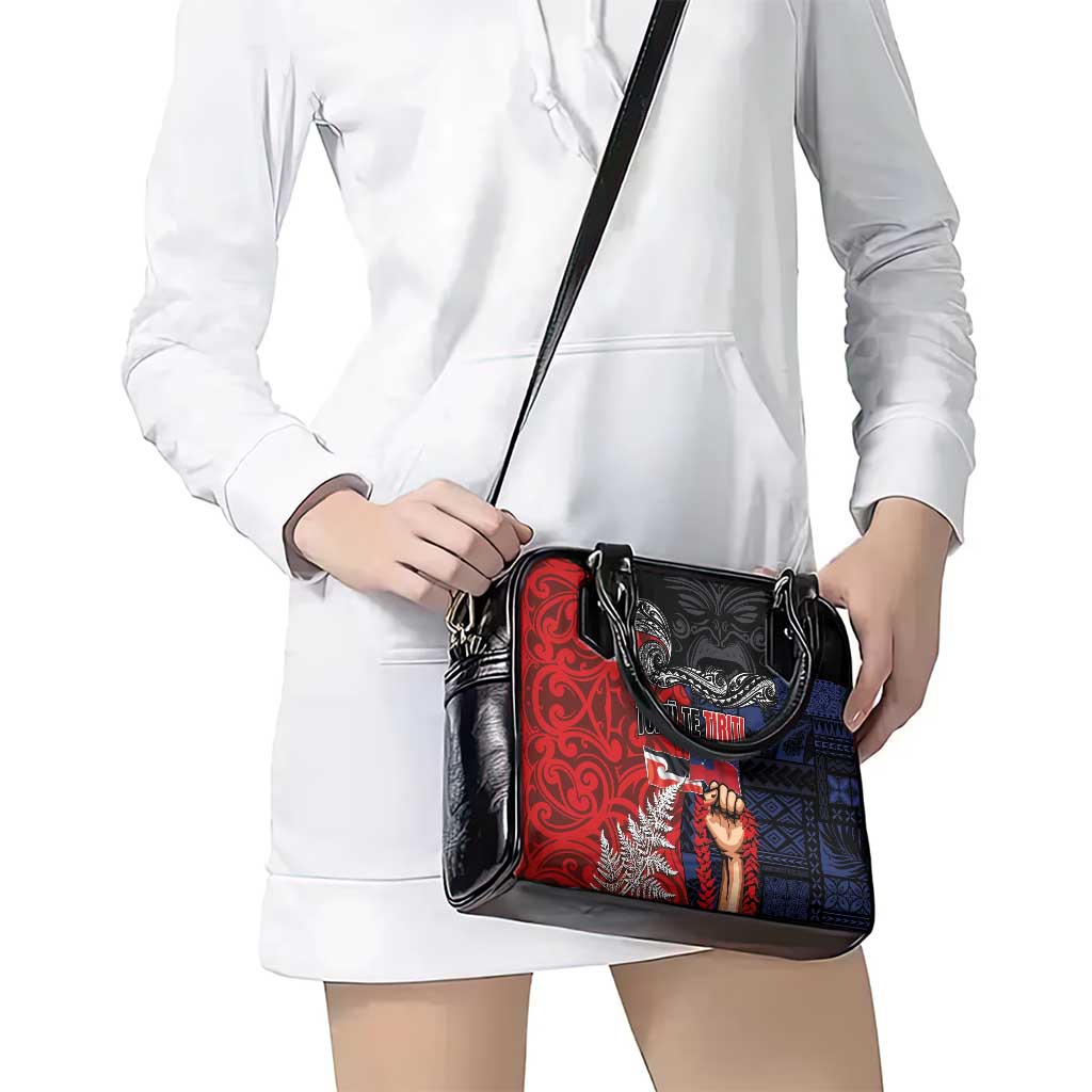Aotearoa and Samoa Toitu Te Tiriti Shoulder Handbag Honour the Treaty - Te Tiriti Is Us