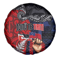 Aotearoa and Samoa Toitu Te Tiriti Spare Tire Cover Honour the Treaty - Te Tiriti Is Us LT03 - Polynesian Pride