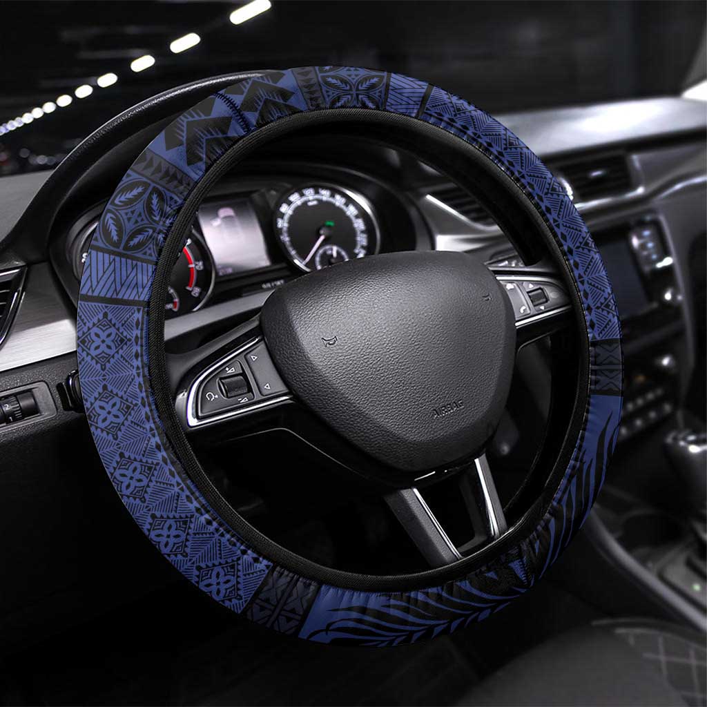 Aotearoa and Samoa Toitu Te Tiriti Steering Wheel Cover Honour the Treaty - Te Tiriti Is Us LT03 Universal Fit Black - Polynesian Pride