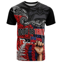 Aotearoa and Samoa Toitu Te Tiriti T Shirt Honour the Treaty - Te Tiriti Is Us LT03 Black - Polynesian Pride