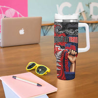Aotearoa and Samoa Toitu Te Tiriti Tumbler With Handle Honour the Treaty - Te Tiriti Is Us LT03 - Polynesian Pride